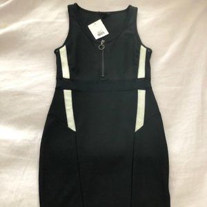 Topshop Black/White Colorblock Bodycon Dress